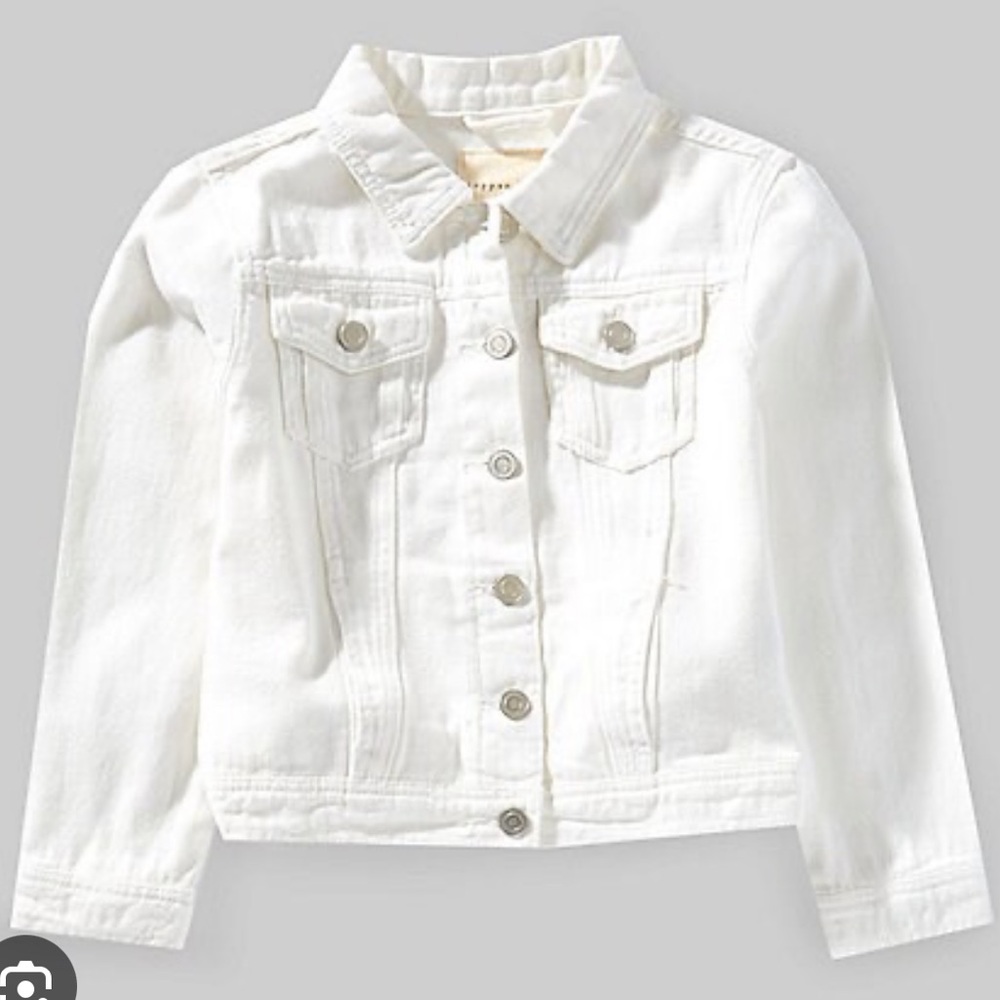 Girls white denim jean jacket size medium
